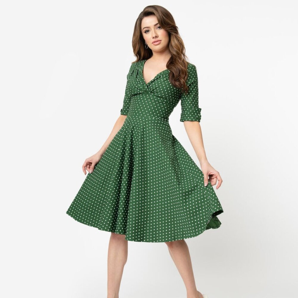 Unique Vintage Fit and Flare Midi Dress